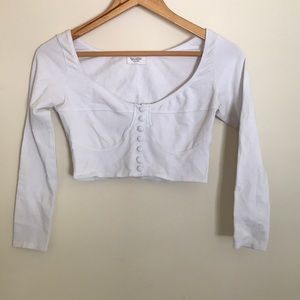 John gault detailed crop top long sleeve